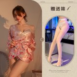 Pink and white open-crotch socks