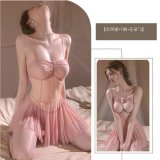 Apricot pink + white trim and white stockings