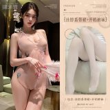 Pink (halter neck tie skirt + open crotch tights)