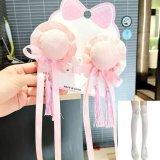 Pink tassel hair bun + white over-the-knee socks (original price)