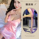 Pink and white fishnet stockings