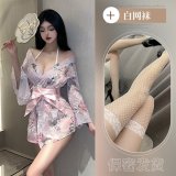 Pink and white fishnet stockings