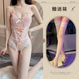 Pink + white stockings