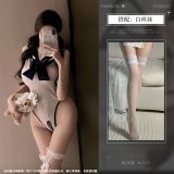 Pure and alluring bodysuit + white stockings