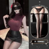 Purple and black fishnet stockings