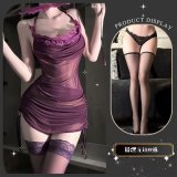Purple suit + black stockings