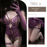 Purple bodysuit + leg rings