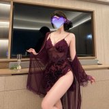 Purple camisole + mesh outer robe