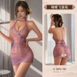 Purple (cheongsam + T-shirt)
