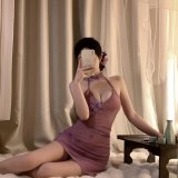 A light purple elegant cheongsam [cheongsam + T-shirt]