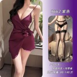 Purple + matching garter stockings