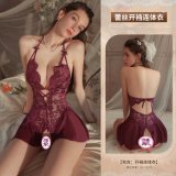 Purple [Single-piece open-crotch bodysuit]