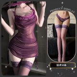 Purple suit + purple stockings