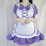 Purple [skirt + apron + bow + headdress]