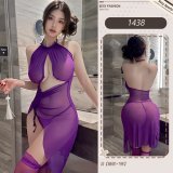 Purple nightgown + thong
