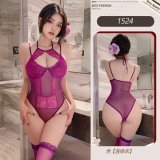 Purple [Underwire Bodysuit] without socks