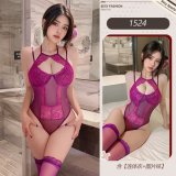 Purple [Underwire Bodysuit] + Pictured Stockings