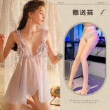 Light purple and white open-crotch socks