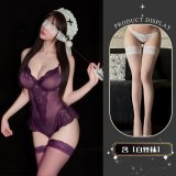 Purple and white stockings