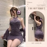 [Cheongsam + Shawl] + White Stockings