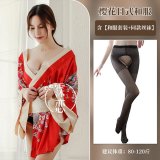 Red and black open-crotch socks