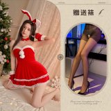 Red and black open-crotch socks