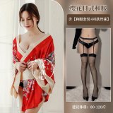 Red with black trim and black stockings
