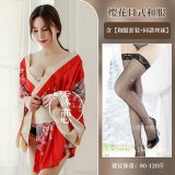 Red and black fishnet stockings