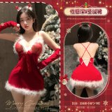 Red Christmas dress + gloves + t-shirt