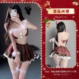 Red [choker + tube top + pleated skirt + 2 bracelets + thong]