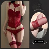 Burgundy vest + burgundy stockings