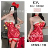 Red mesh skirt + 63 red choker