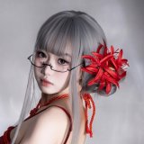 Red spider lily hair clip