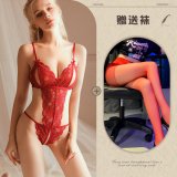 Red + Red Open Crotch Socks