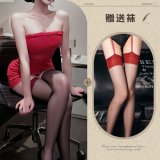 Red + black socks with red trim