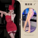 Red + red mask + white open-crotch socks