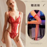 Red + Red Fishnet Stockings