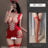 Red + Red Fishnet Stockings
