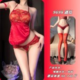 Burgundy suit + matching stockings