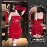 Red [Slip Dress + Arm Sleeves]