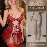 Red with white trim and white stockings