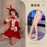 Red and white open-crotch socks