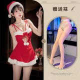 Red and white open-crotch socks
