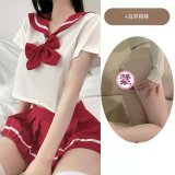 Red and white open-crotch socks