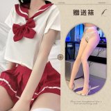 Red and white open-crotch socks