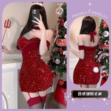 Bodycon Christmas dress + black stockings