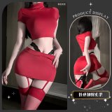 Secretary uniform + red stockings