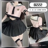 Student outfit + black ribbed stockings