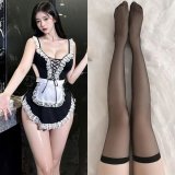 Sweet and alluring cute maid outfit [four-piece set] + black stockings