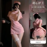 Sweet Nurse + White Open Crotch Socks